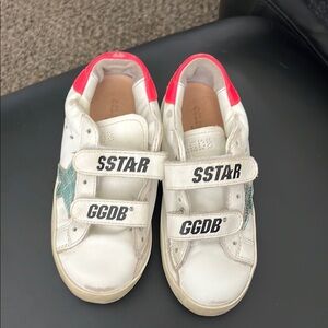 Kids White and Green Sneakers